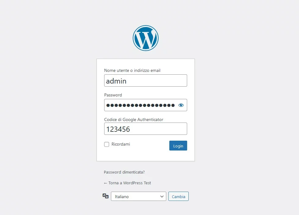 login wordpress