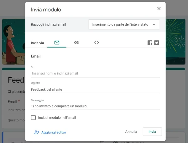 Come aggiungere Google Forms su WordPress 4 Google Forms condivisione