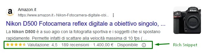 Esempio Rich snippet